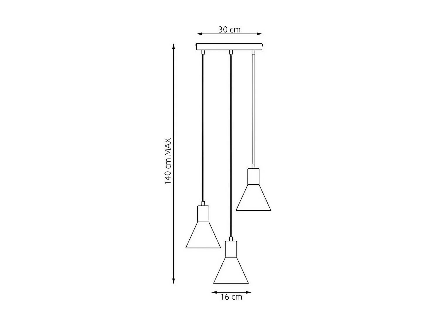 Lampa Wisząca Róża, Biały, 30x30x140 cm, Seven Design