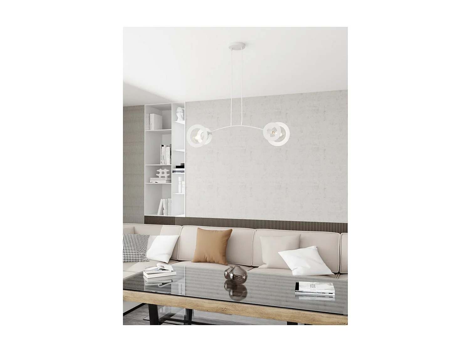 Candeeiro Suspenso Euforia, Branco, 89x14x120 cm, Seven Design