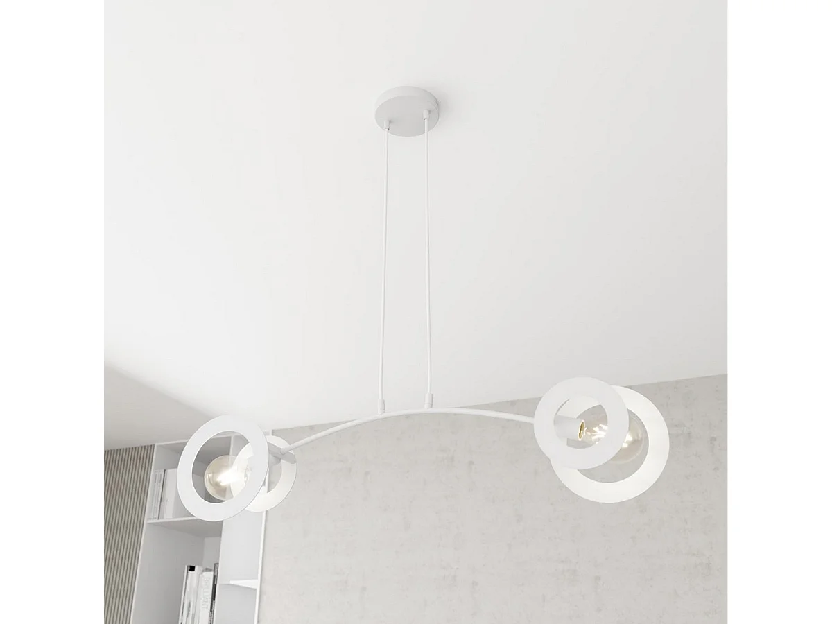 Candeeiro Suspenso Euforia, Branco, 89x14x120 cm, Seven Design