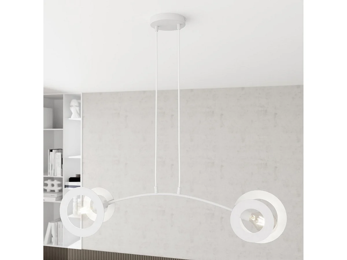 Candeeiro Suspenso Euforia, Branco, 89x14x120 cm, Seven Design