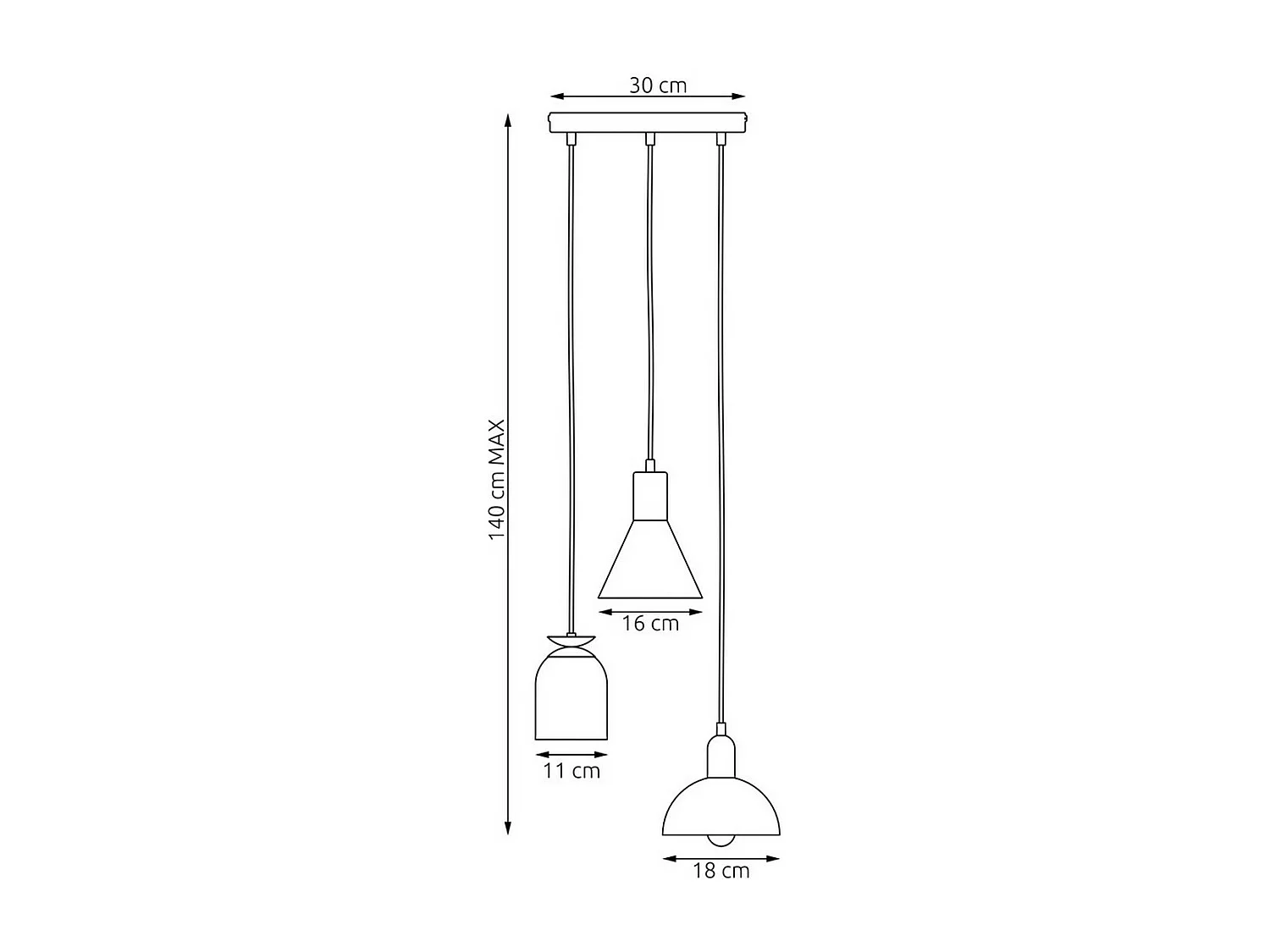 Suspension Fox, Blanc, 30x30x140 cm, Seven Design