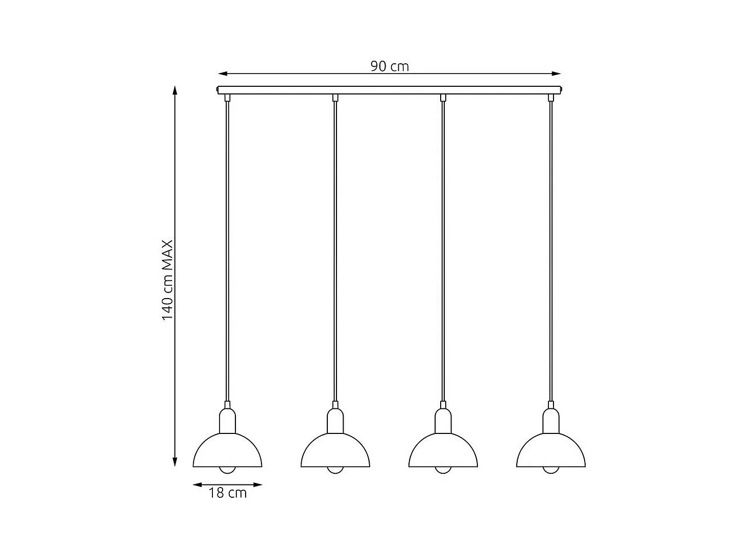 Suspension Moto, Noir, 90x18x140 cm, Seven Design