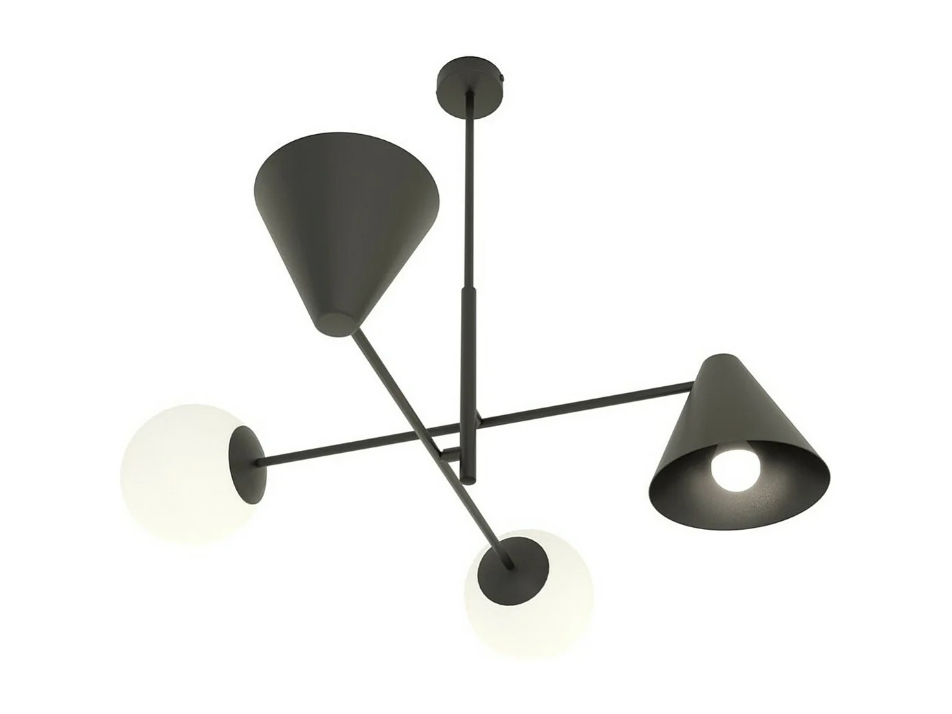 Suspension Hermes, Noir, 70x60x70 cm, Seven Design