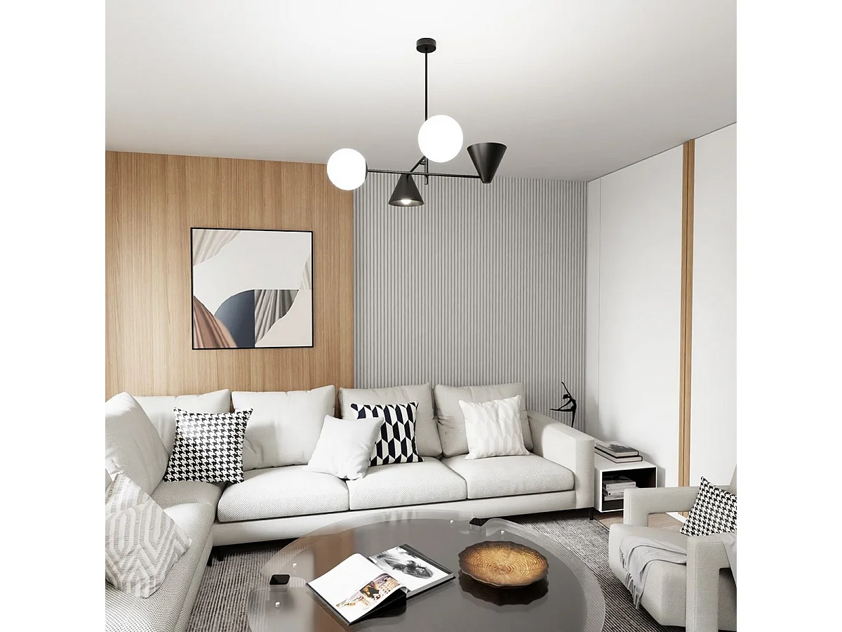 Suspension Hermes, Noir, 70x60x70 cm, Seven Design