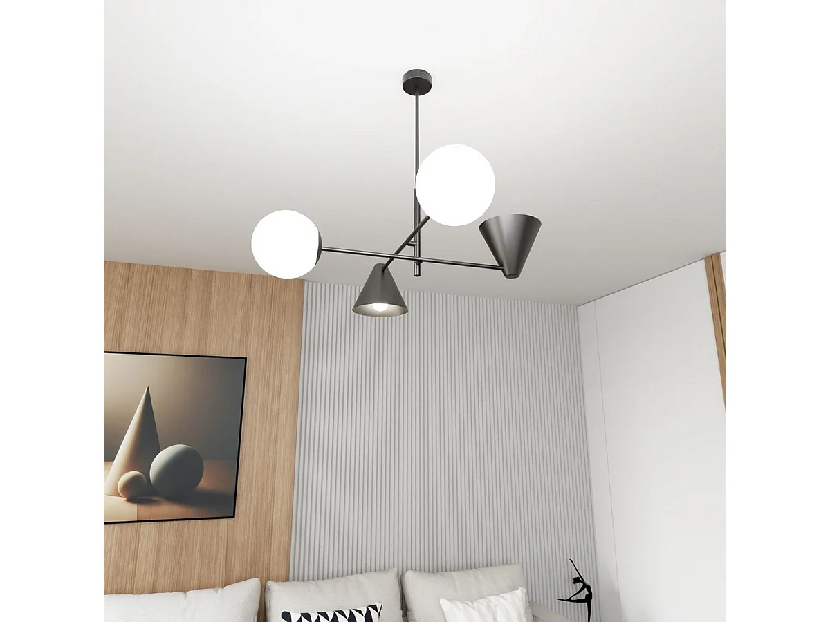 Suspension Hermes, Noir, 70x60x70 cm, Seven Design