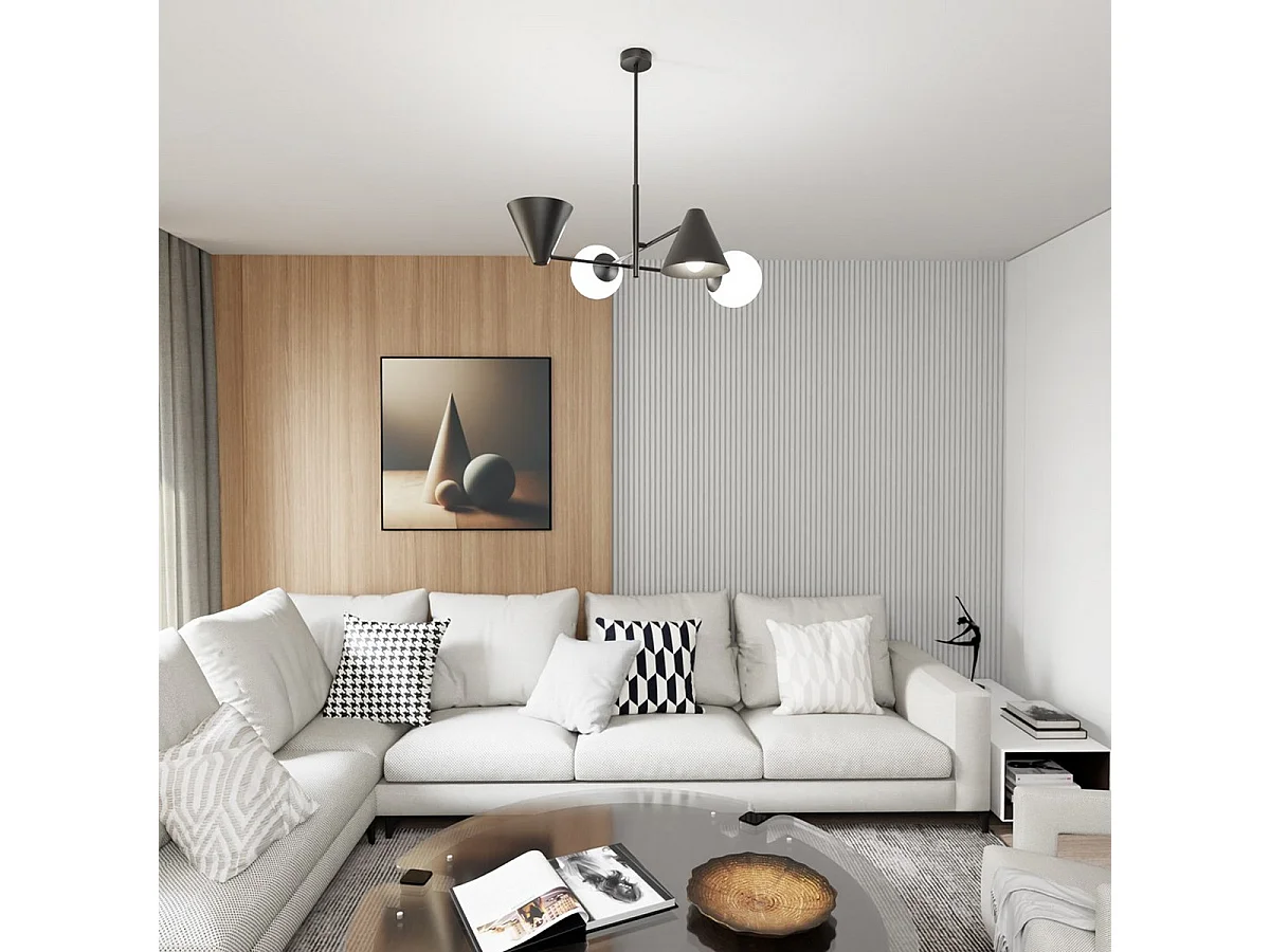 Suspension Hermes, Noir, 70x60x70 cm, Seven Design