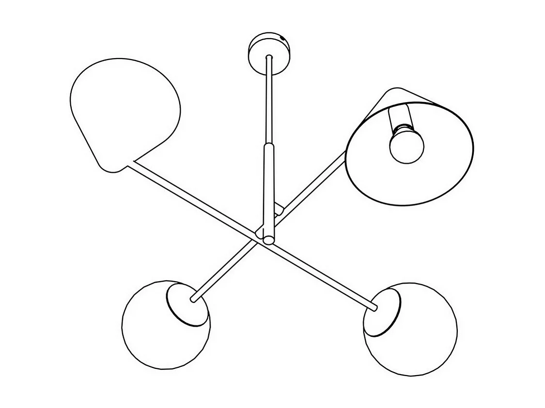 Suspension Hermes, Noir, 70x60x70 cm, Seven Design