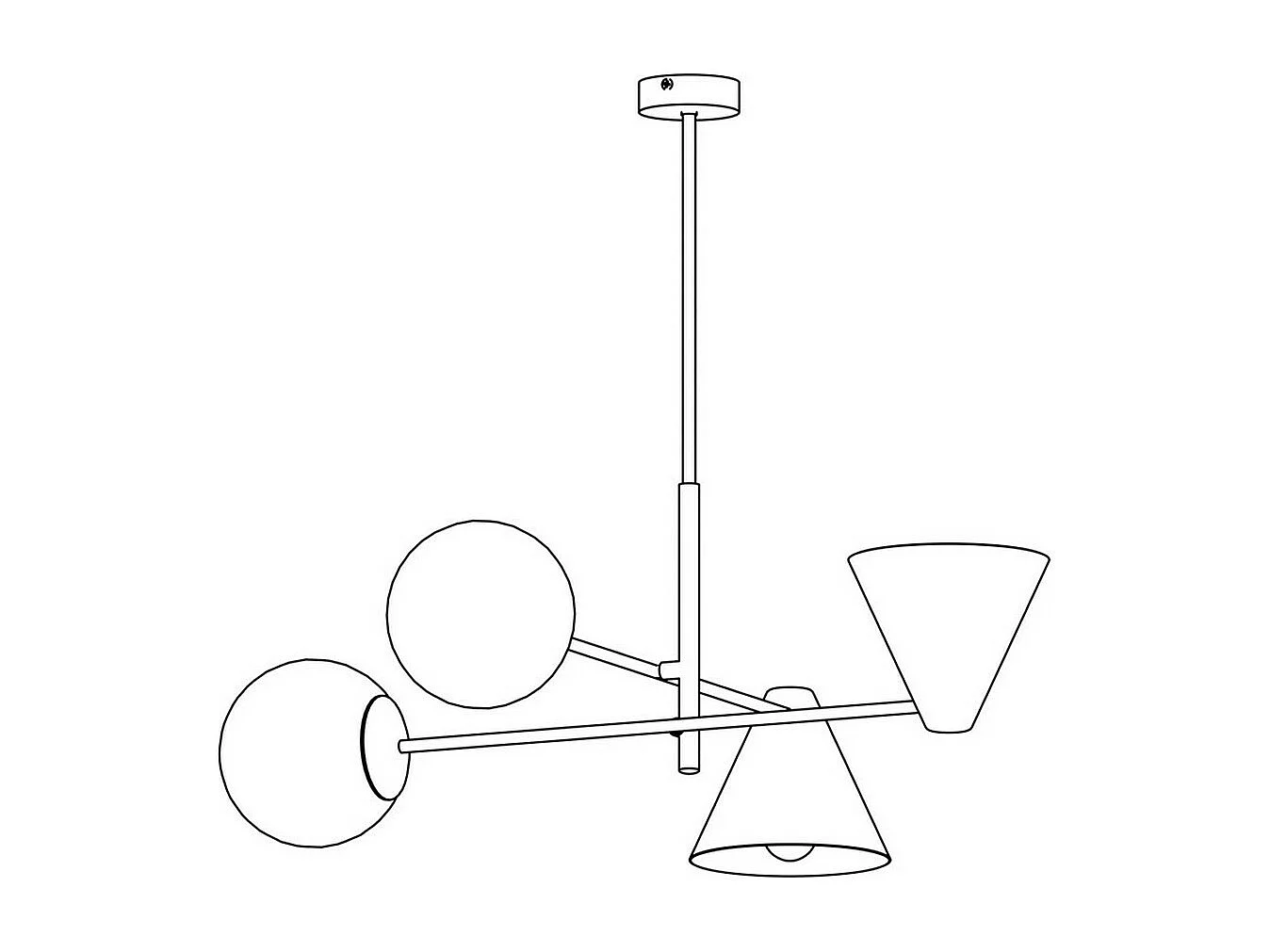 Suspension Hermes, Noir, 70x60x70 cm, Seven Design