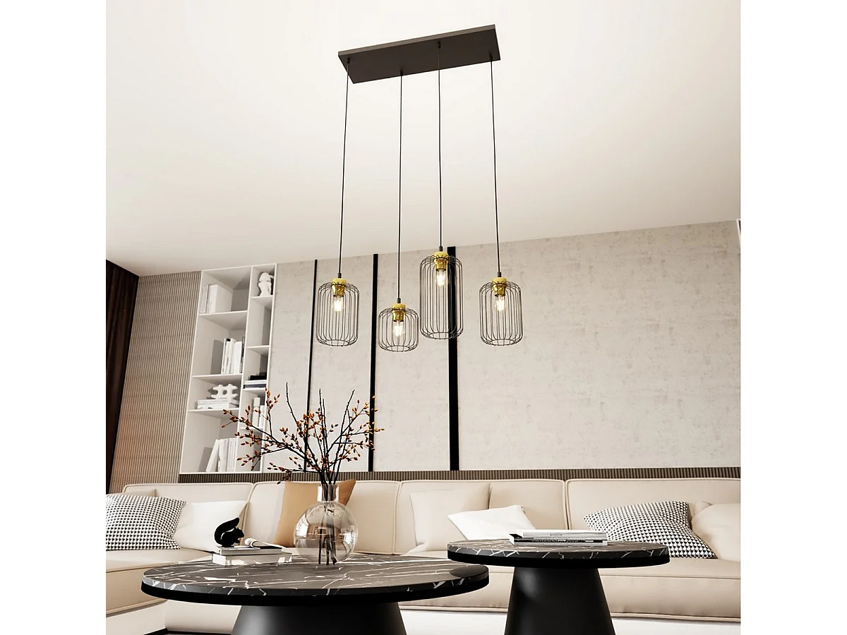 Suspension Vander 8, Noir, 70x16x140 cm, Seven Design