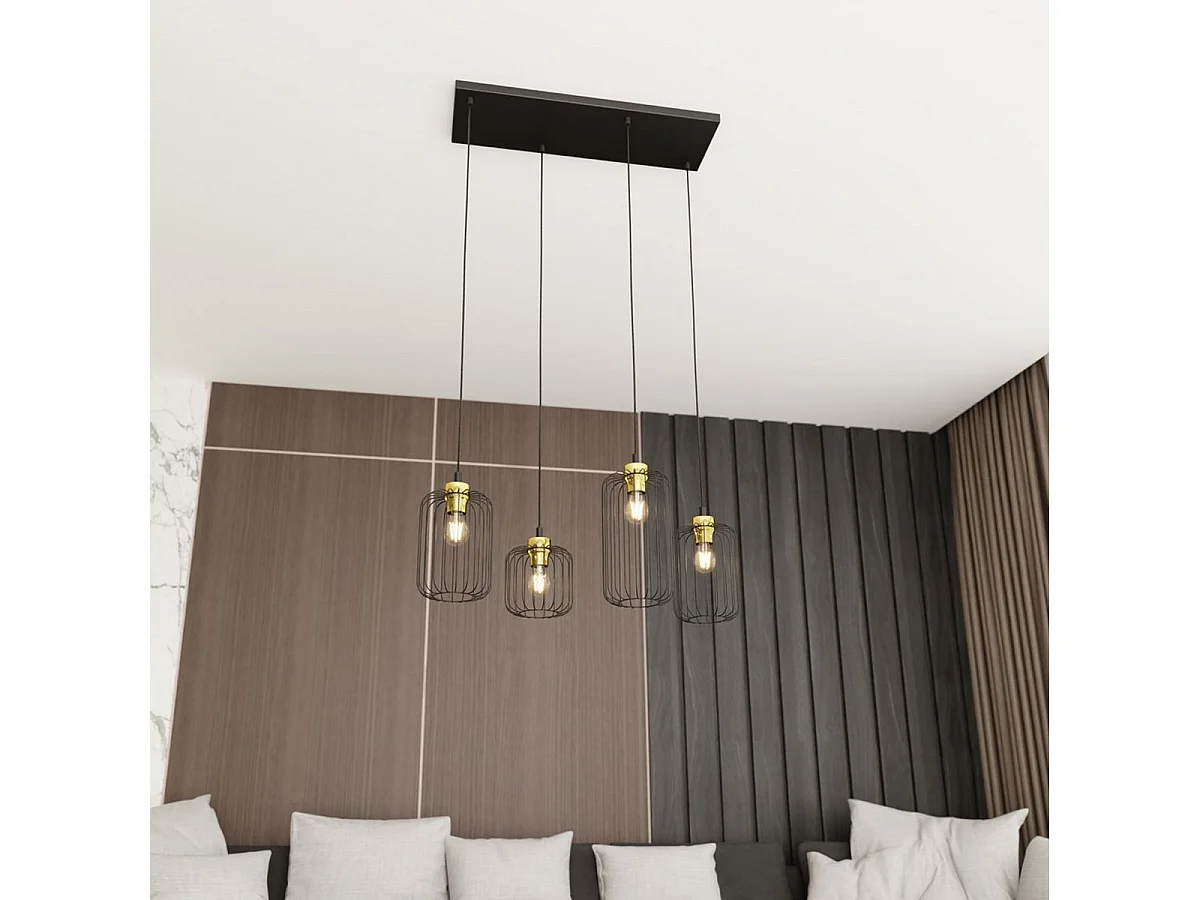 Suspension Vander 8, Noir, 70x16x140 cm, Seven Design