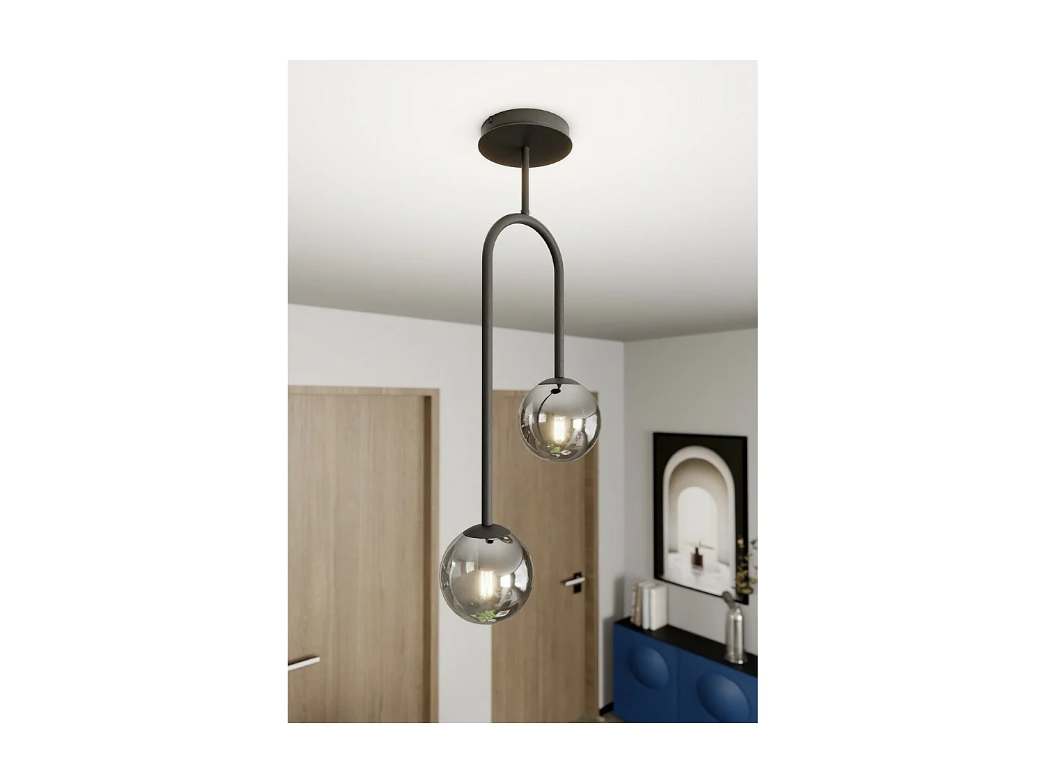 Suspension Atria 2, Noir, 29x15x76 cm, Seven Design