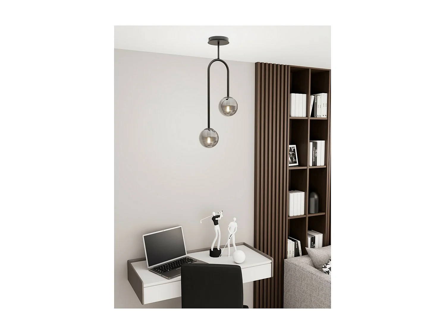 Suspension Atria 2, Noir, 29x15x76 cm, Seven Design