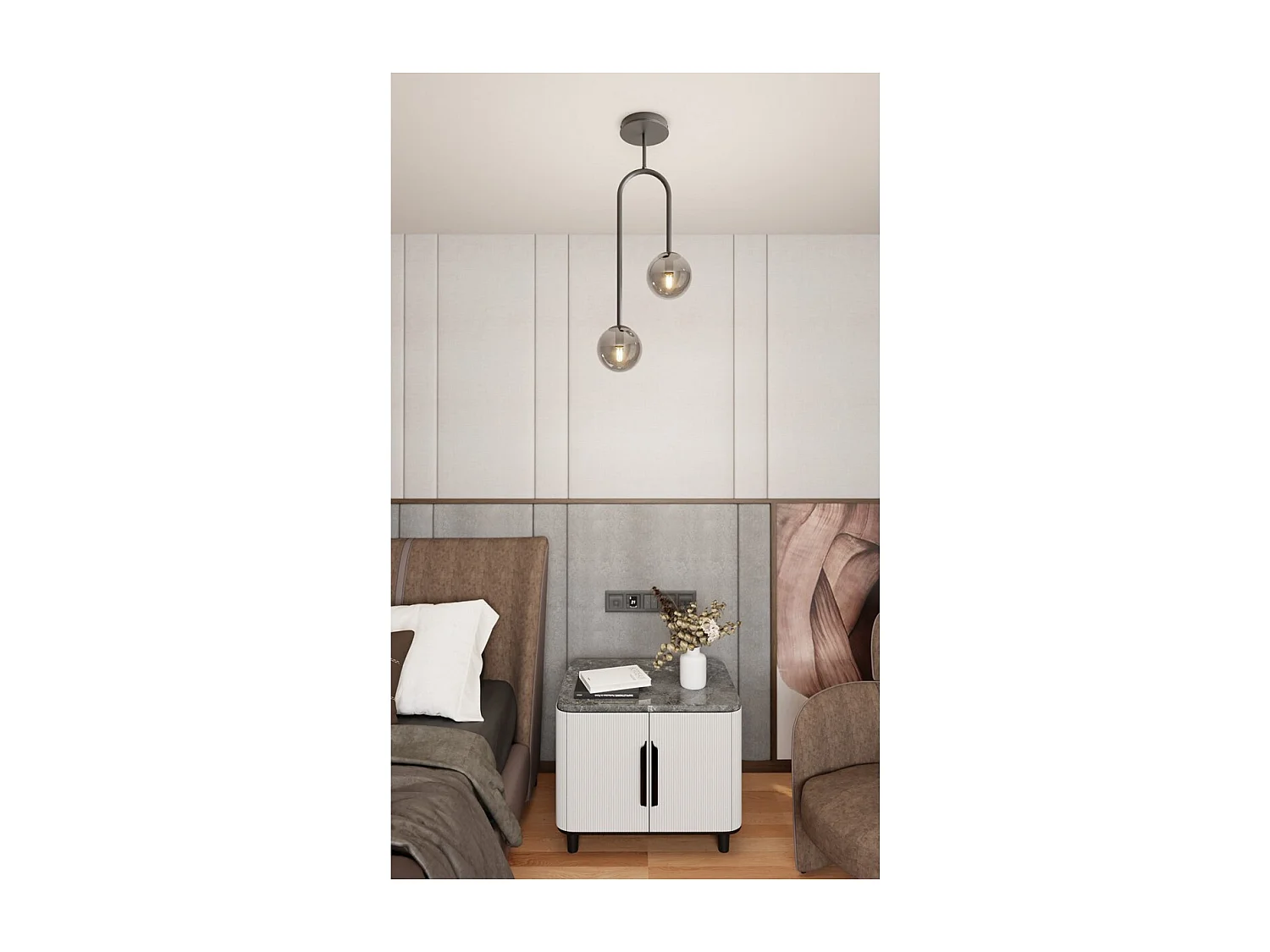 Suspension Atria 2, Noir, 29x15x76 cm, Seven Design