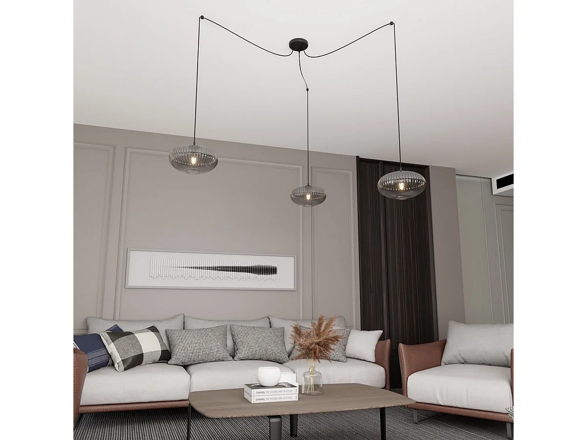Hanglamp Origo 4, Zwart, 200x200x200 cm, Seven Design