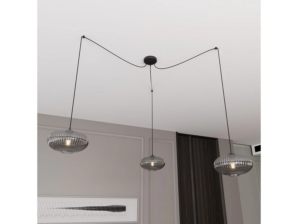 Hanglamp Origo 4, Zwart, 200x200x200 cm, Seven Design