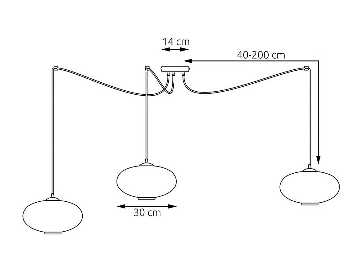 Hanglamp Origo 4, Zwart, 200x200x200 cm, Seven Design