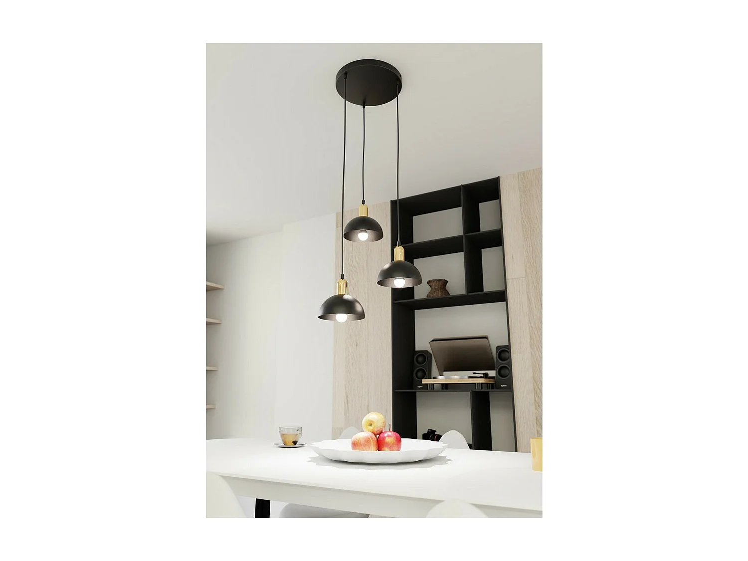 Candeeiro Suspenso Moto, Preto, 30x30x140 cm, Seven Design