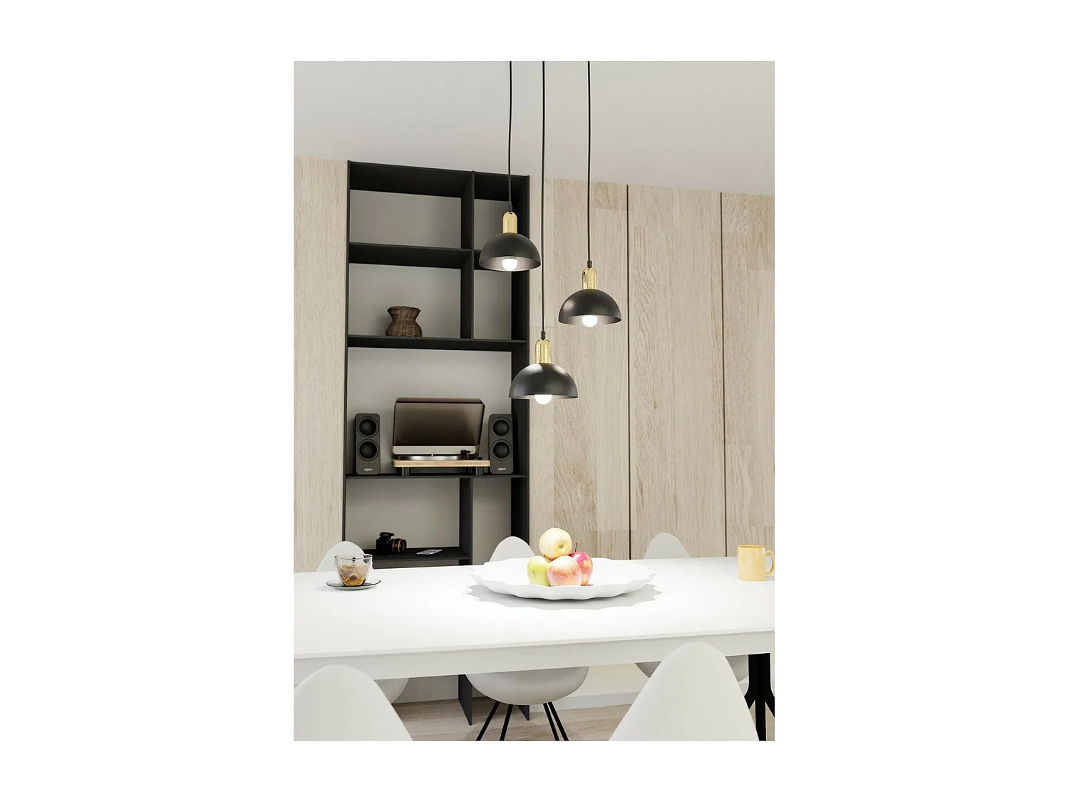 Candeeiro Suspenso Moto, Preto, 30x30x140 cm, Seven Design