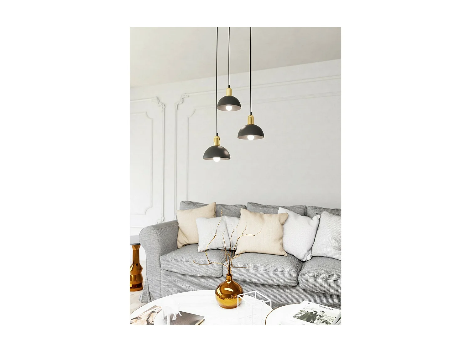 Candeeiro Suspenso Moto, Preto, 30x30x140 cm, Seven Design