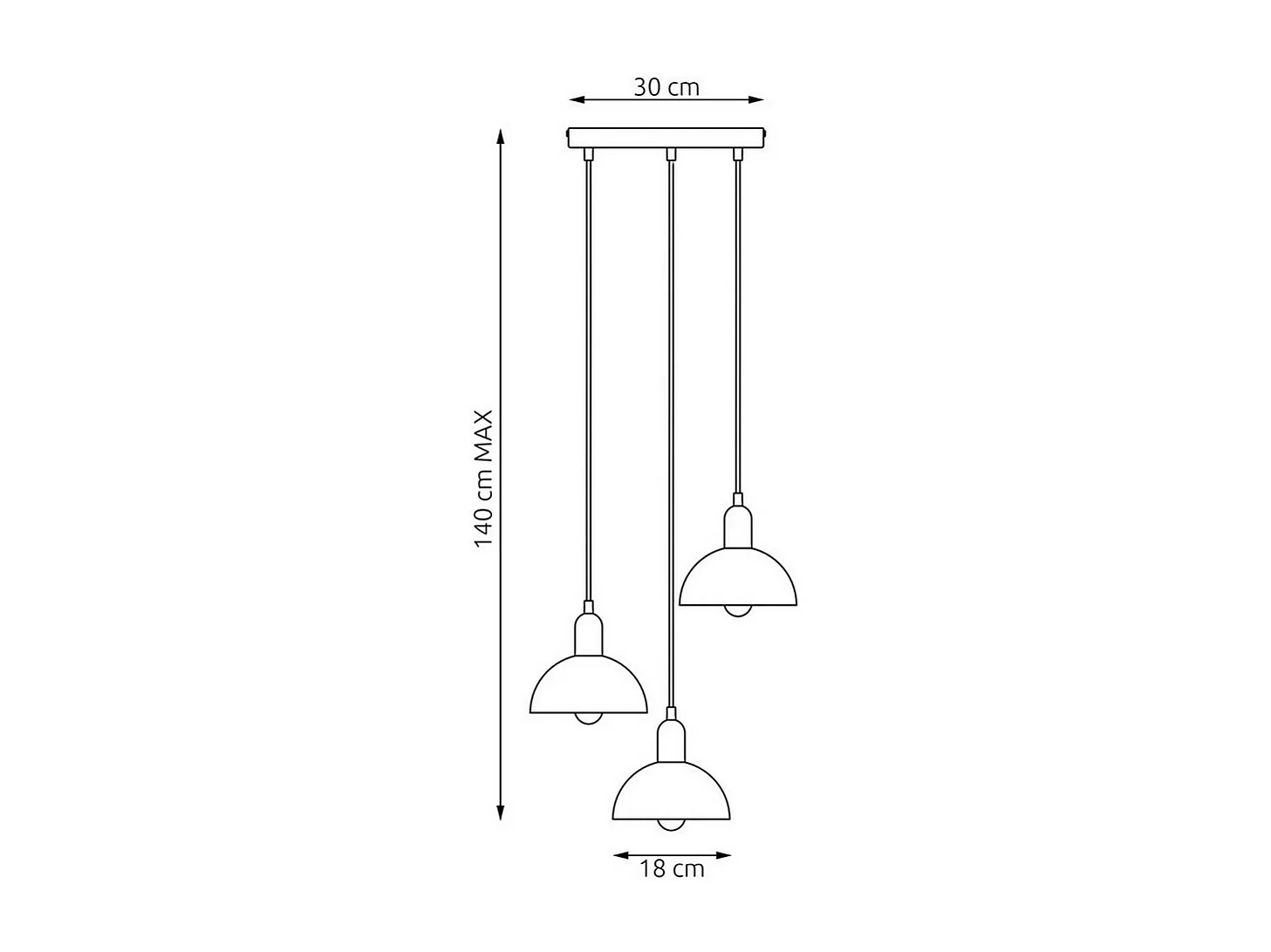 Candeeiro Suspenso Moto, Preto, 30x30x140 cm, Seven Design