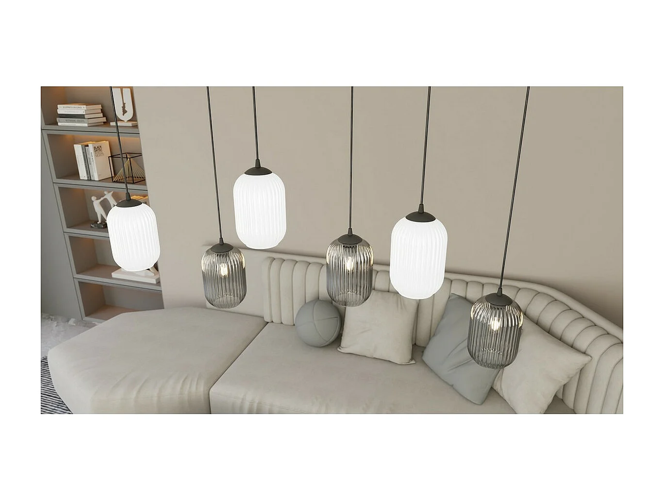 Suspension Verdi 13, Noir, 30x30x140 cm, Seven Design