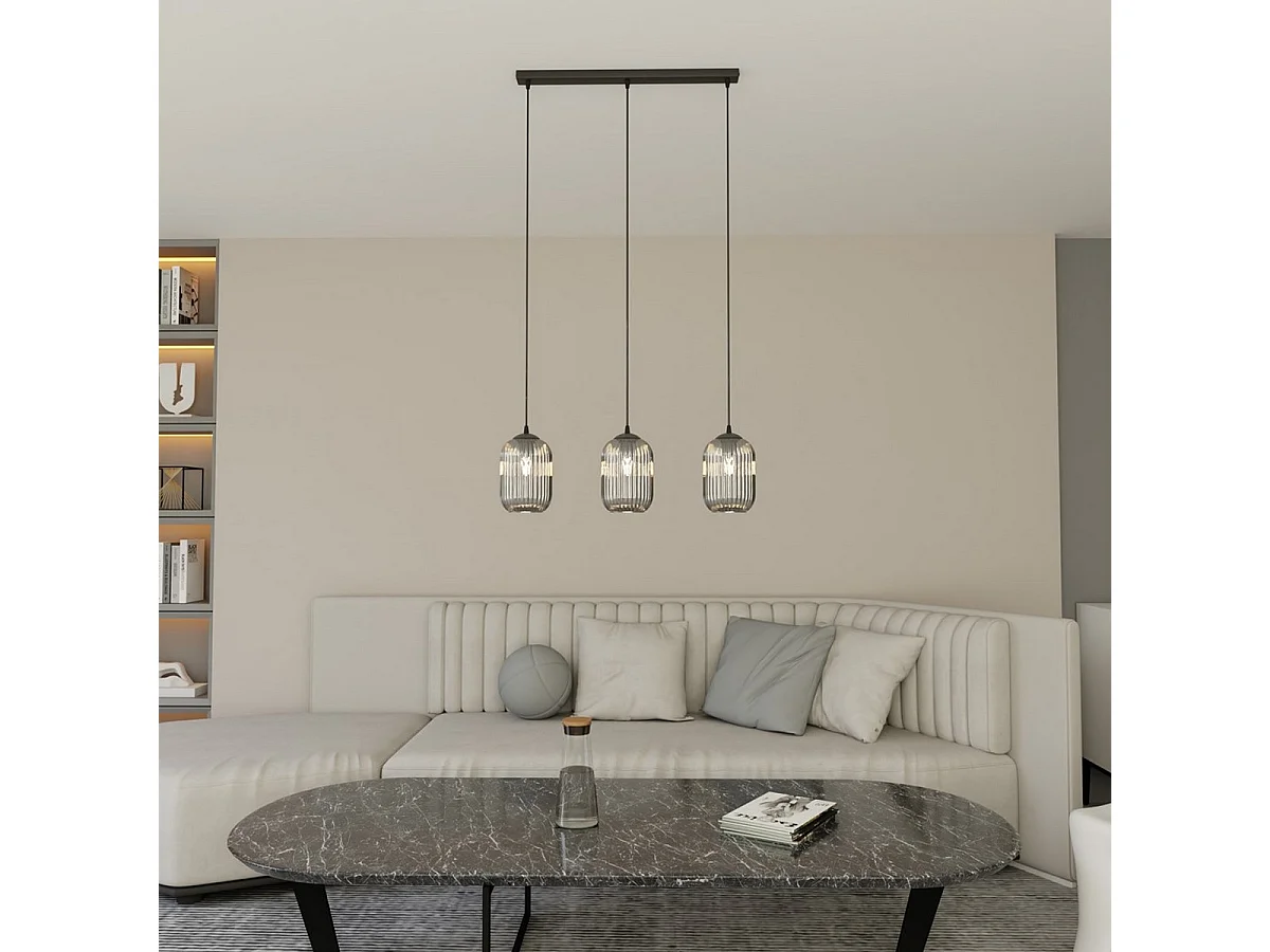 Hanglamp Verdi 1, Zwart, 60x14x140 cm, Seven Design