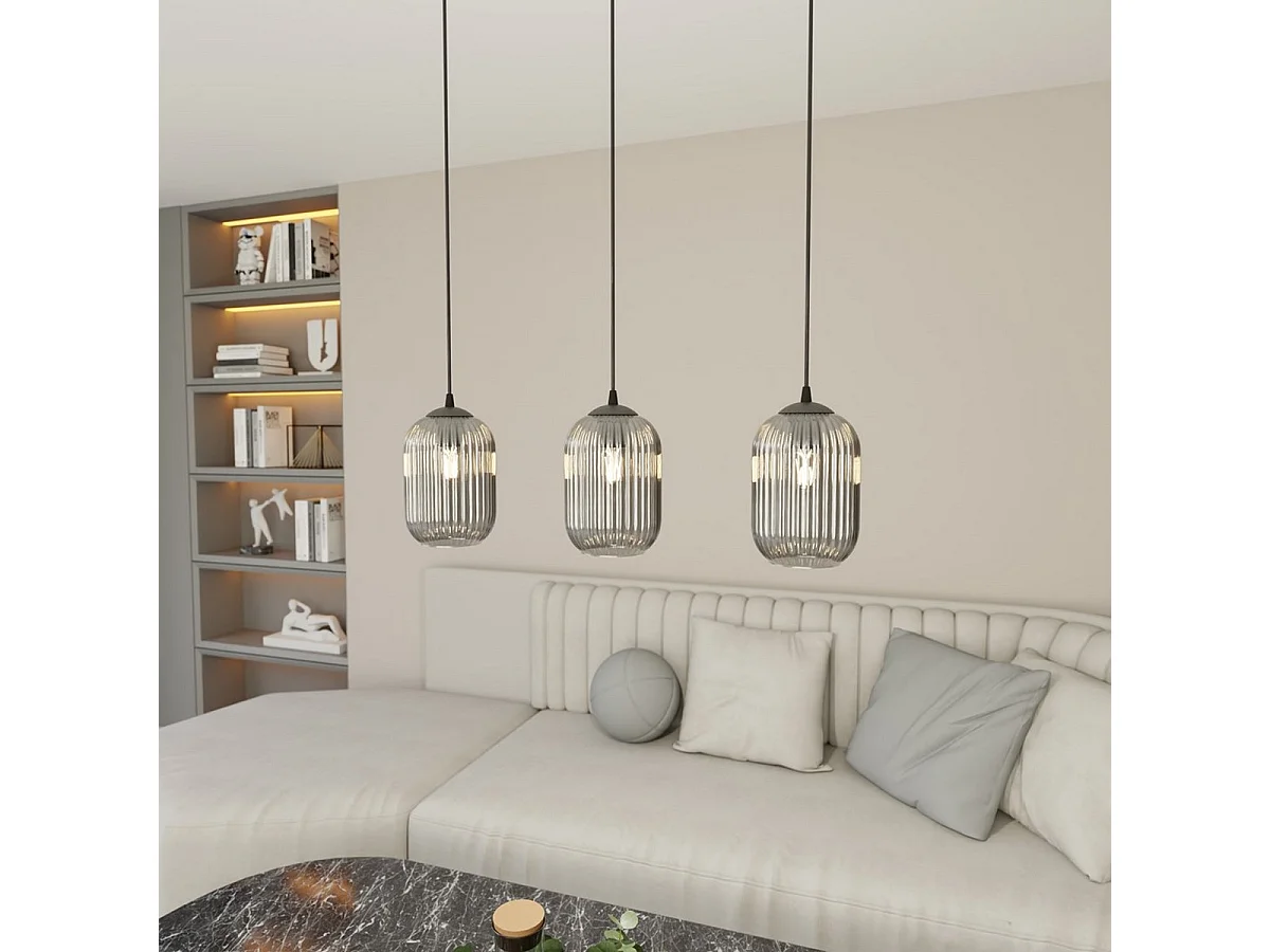 Hanglamp Verdi 1, Zwart, 60x14x140 cm, Seven Design