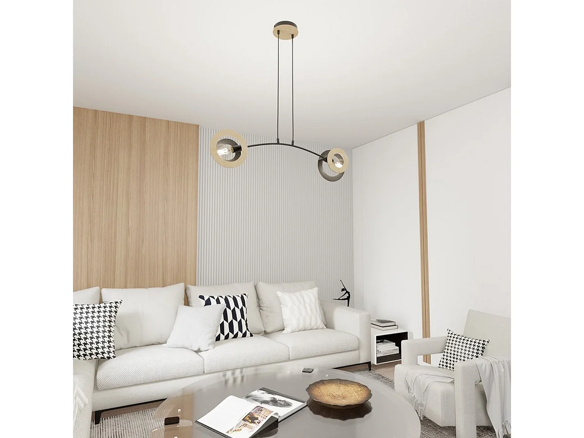 Suspension Skiva, Noir, 89x14x120 cm, Seven Design