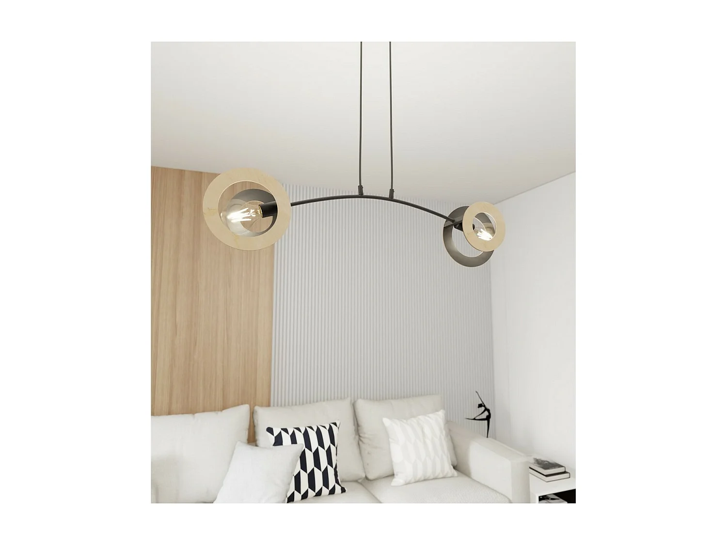 Suspension Skiva, Noir, 89x14x120 cm, Seven Design