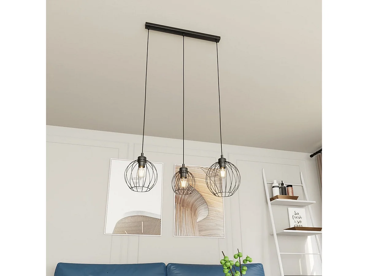 Suspension Nando 1, Noir, 77x24x140 cm, Seven Design
