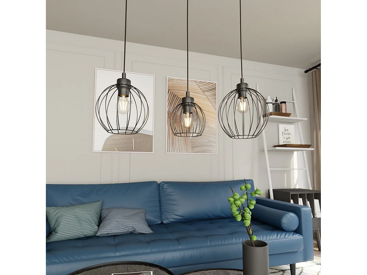 Suspension Nando 1, Noir, 77x24x140 cm, Seven Design