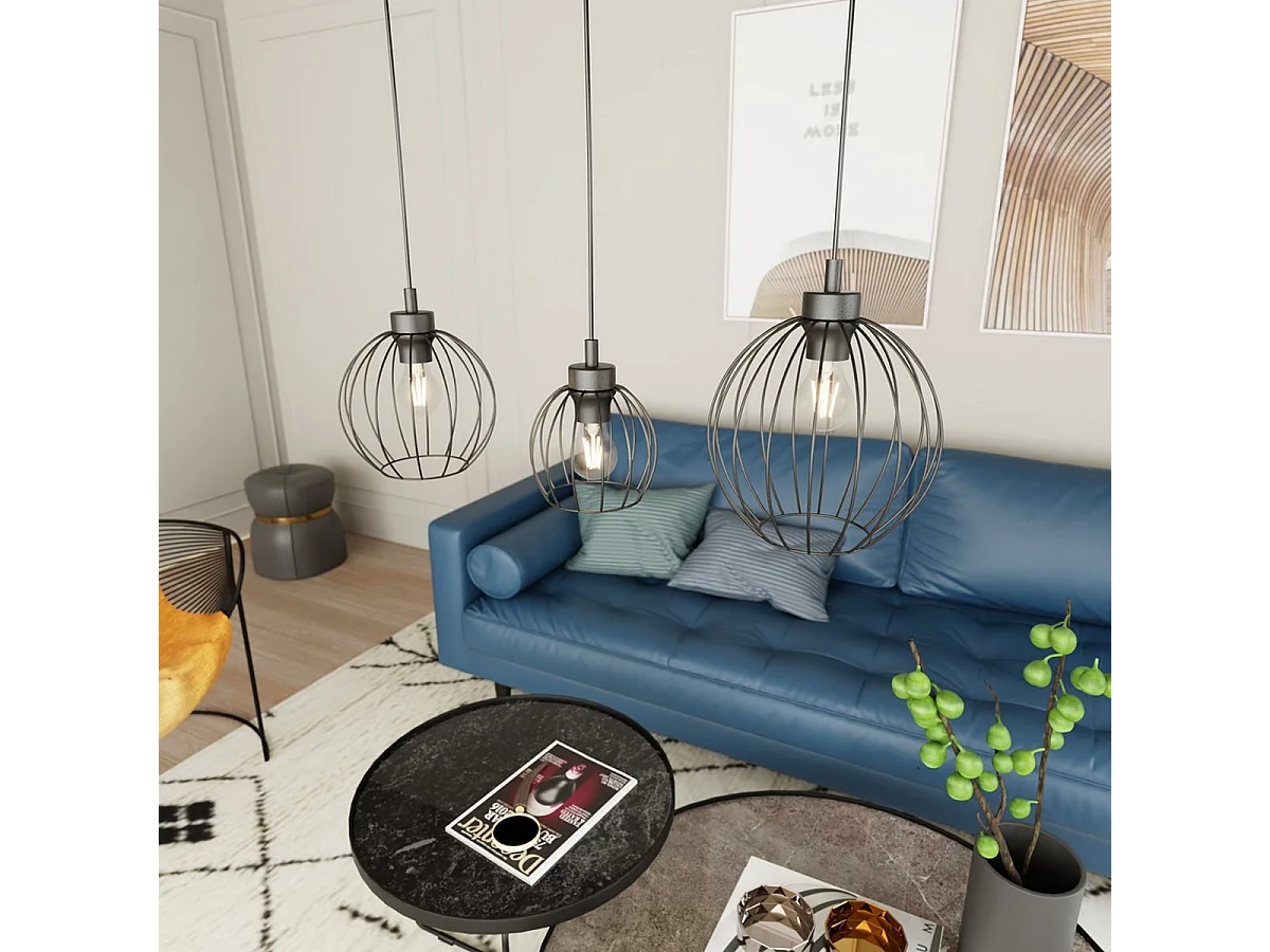 Suspension Nando 1, Noir, 77x24x140 cm, Seven Design