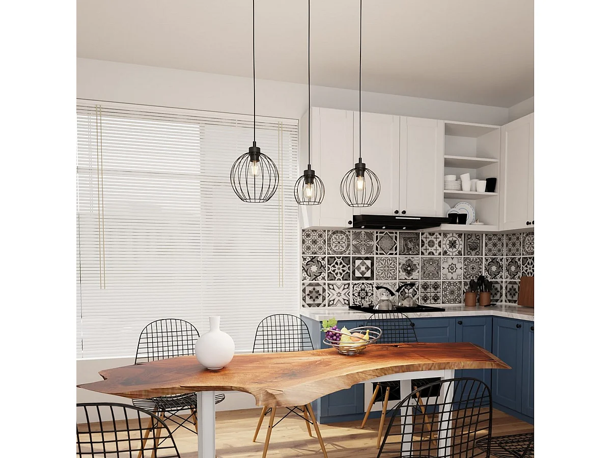 Suspension Nando 1, Noir, 77x24x140 cm, Seven Design