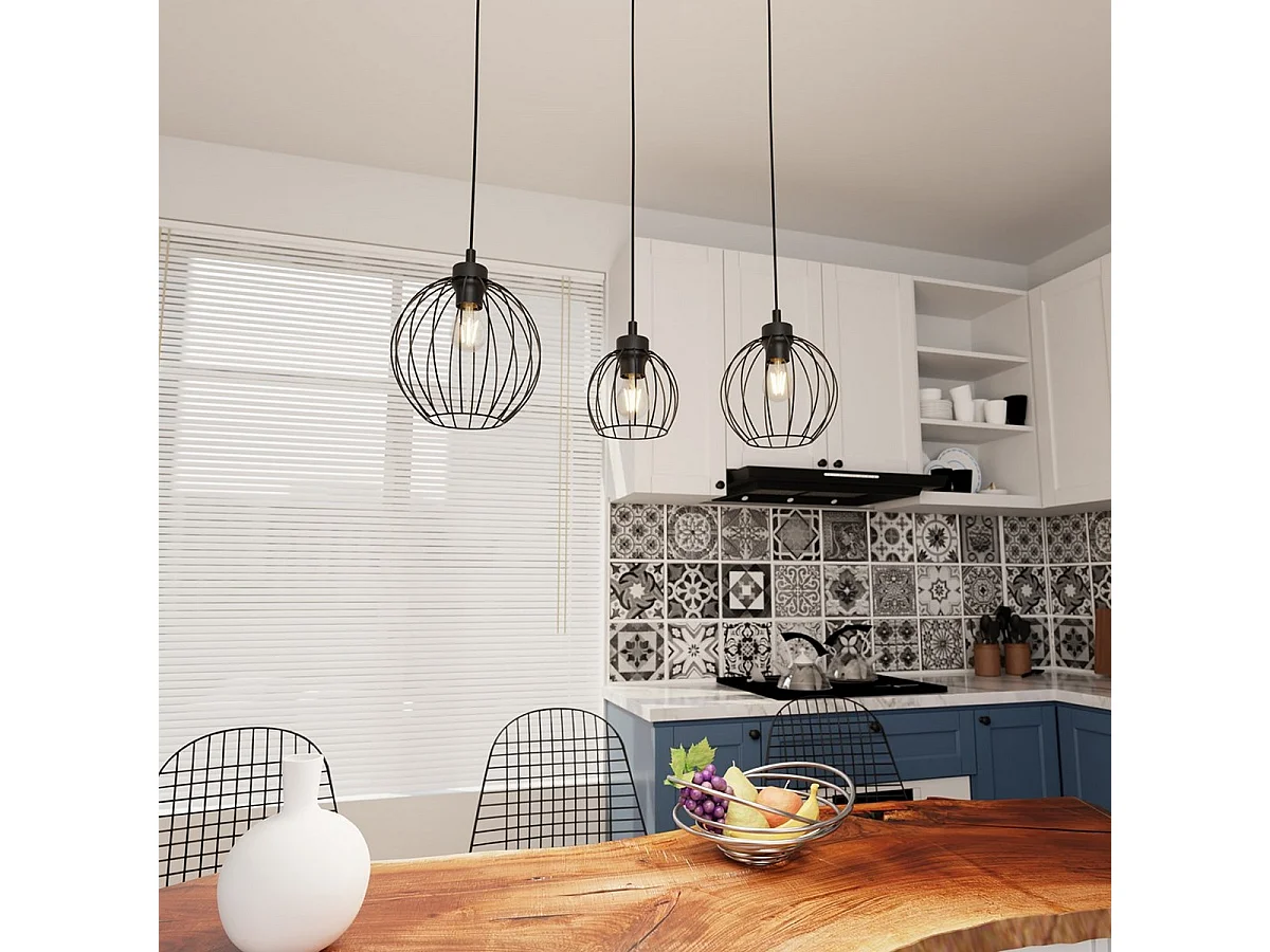 Suspension Nando 1, Noir, 77x24x140 cm, Seven Design