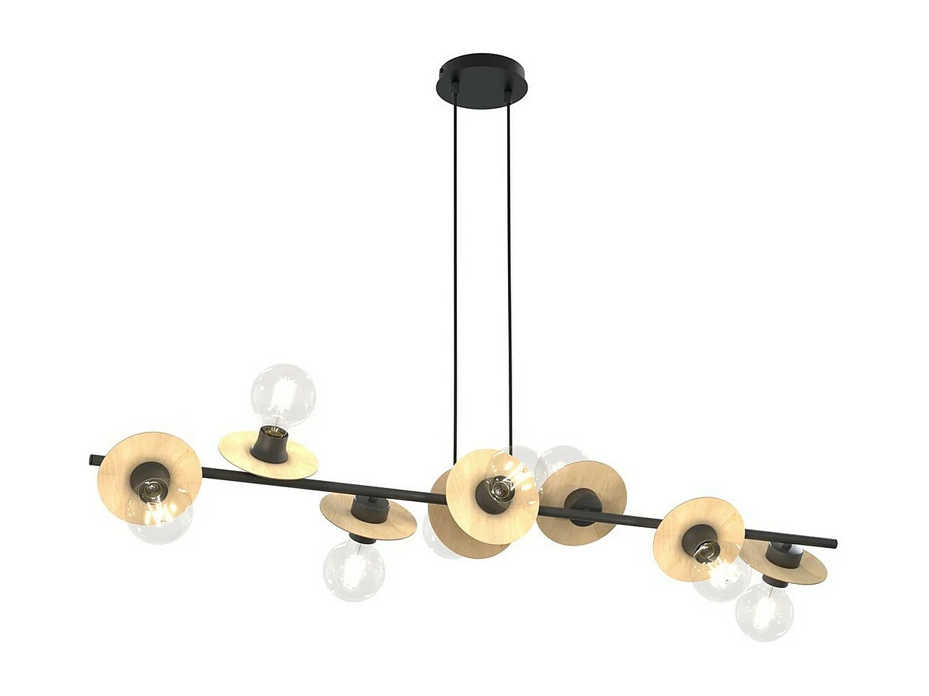 Hanglamp Token 5, Zwart, 120x14x120 cm, Seven Design