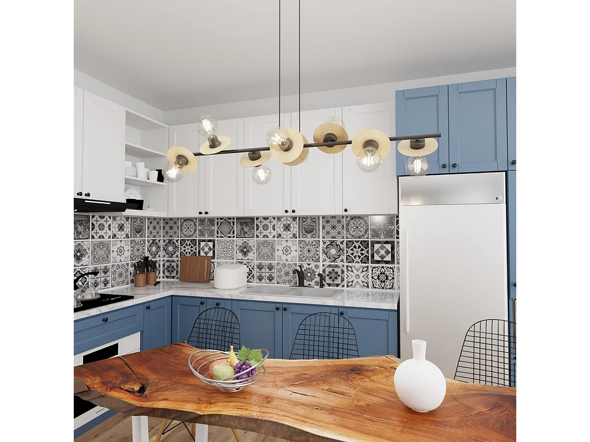 Hanglamp Token 5, Zwart, 120x14x120 cm, Seven Design