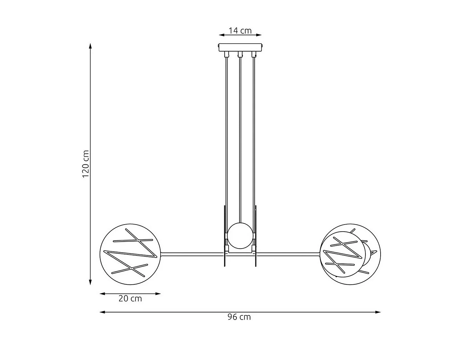 Lampa Wisząca Xotic, Czarny, 89x89x120 cm, Seven Design