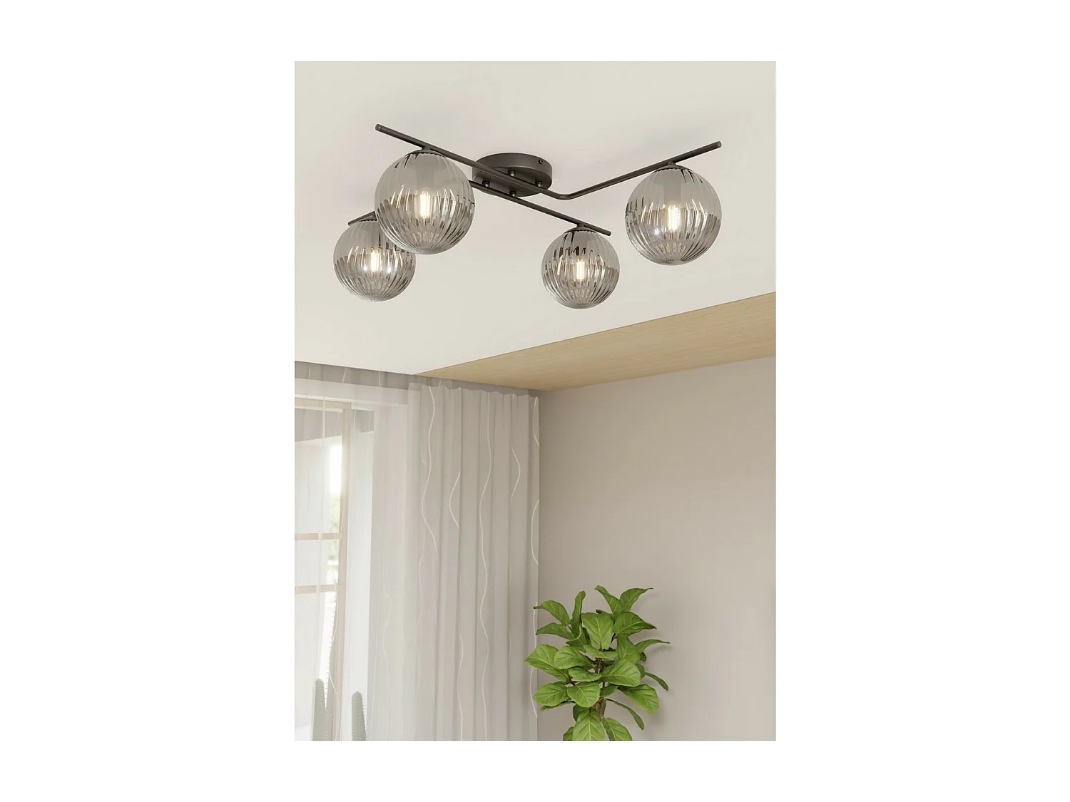 Plafonnier Vespa 3, Noir, 60x16x72 cm, Seven Design