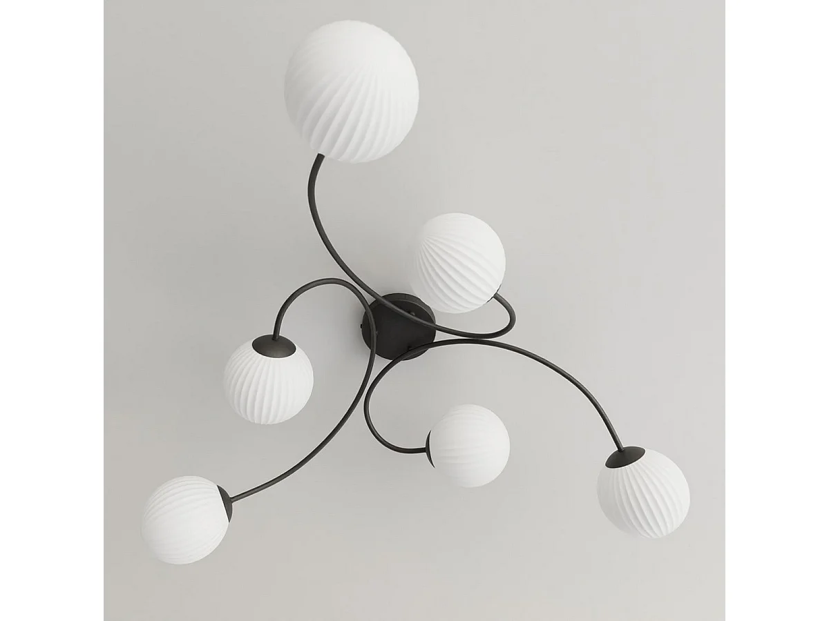 Plafondlamp Vibra 1, Zwart, 31x15x97 cm, Seven Design