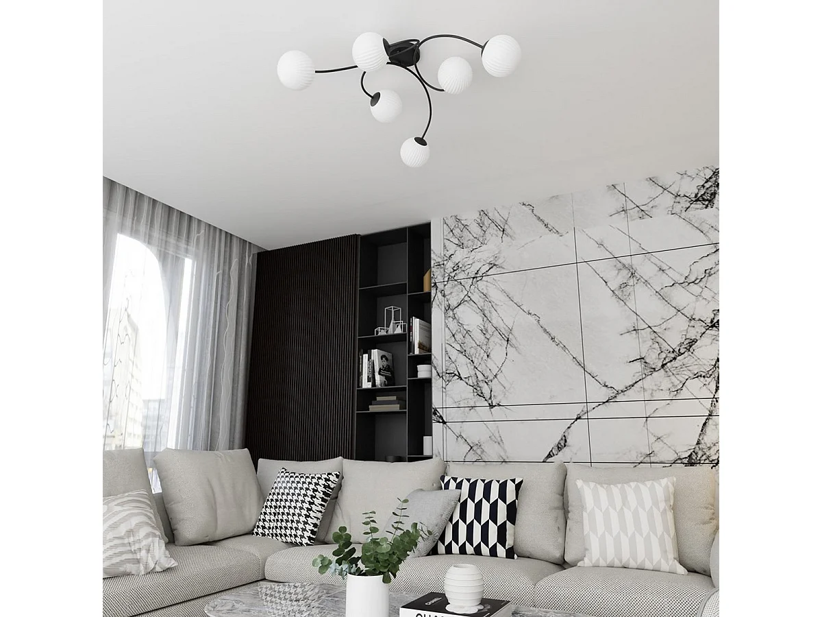 Plafondlamp Vibra 1, Zwart, 31x15x97 cm, Seven Design