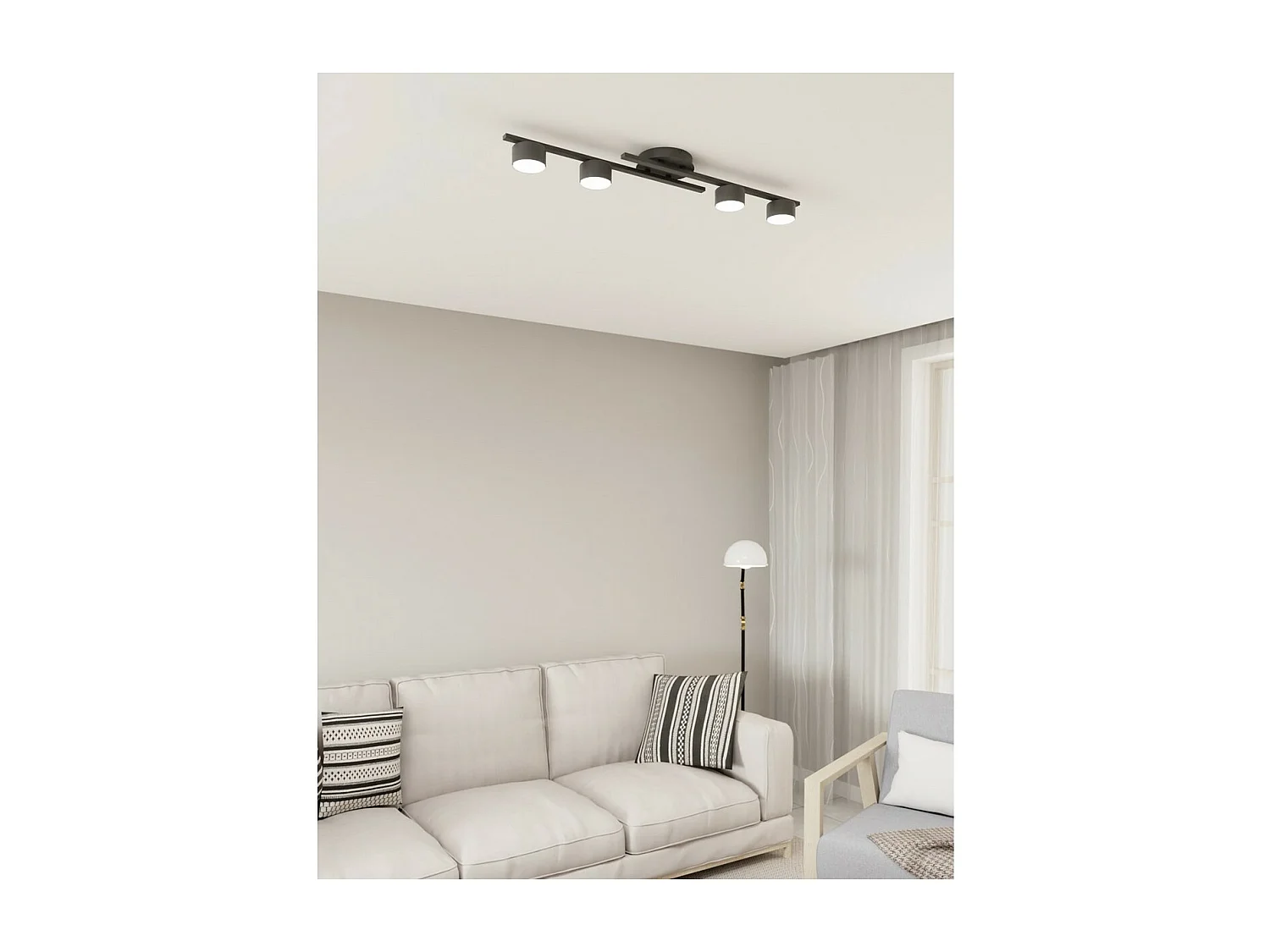 Candeeiro de Teto Fragment, Preto, 9,5x14x86 cm, Seven Design