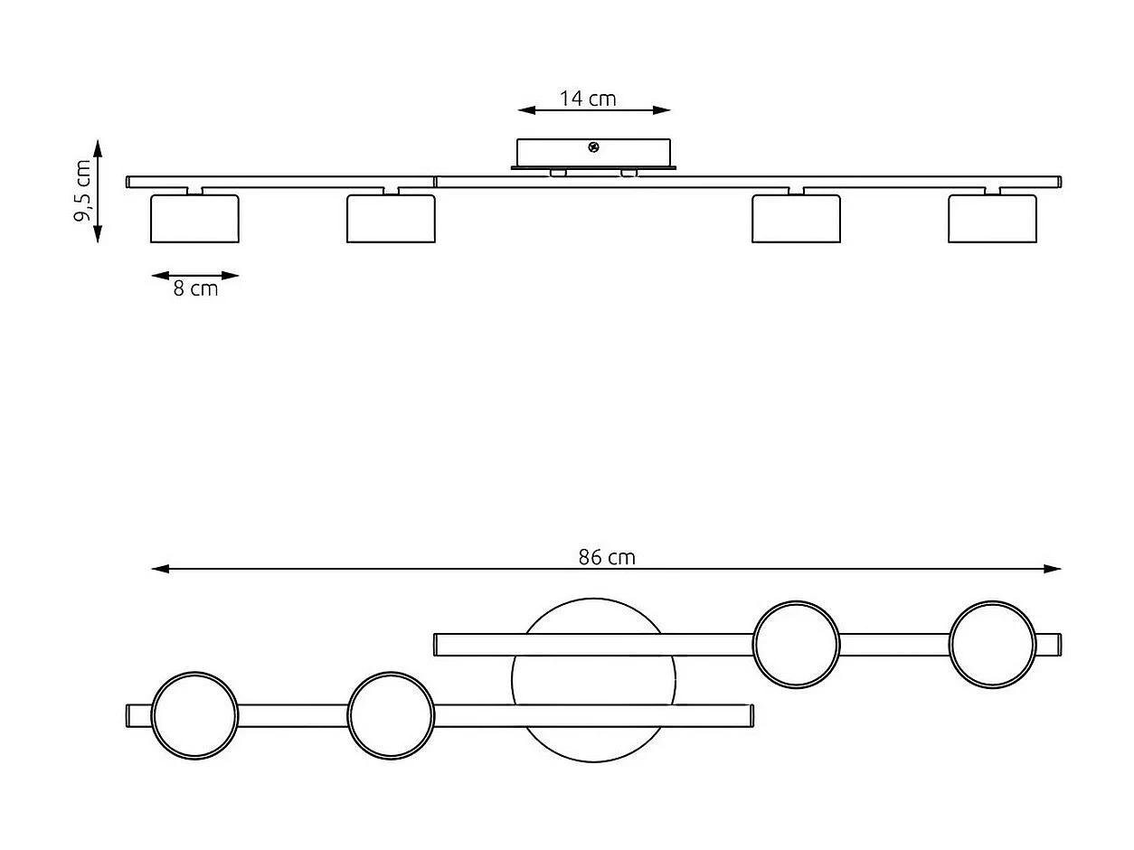 Candeeiro de Teto Fragment, Preto, 9,5x14x86 cm, Seven Design