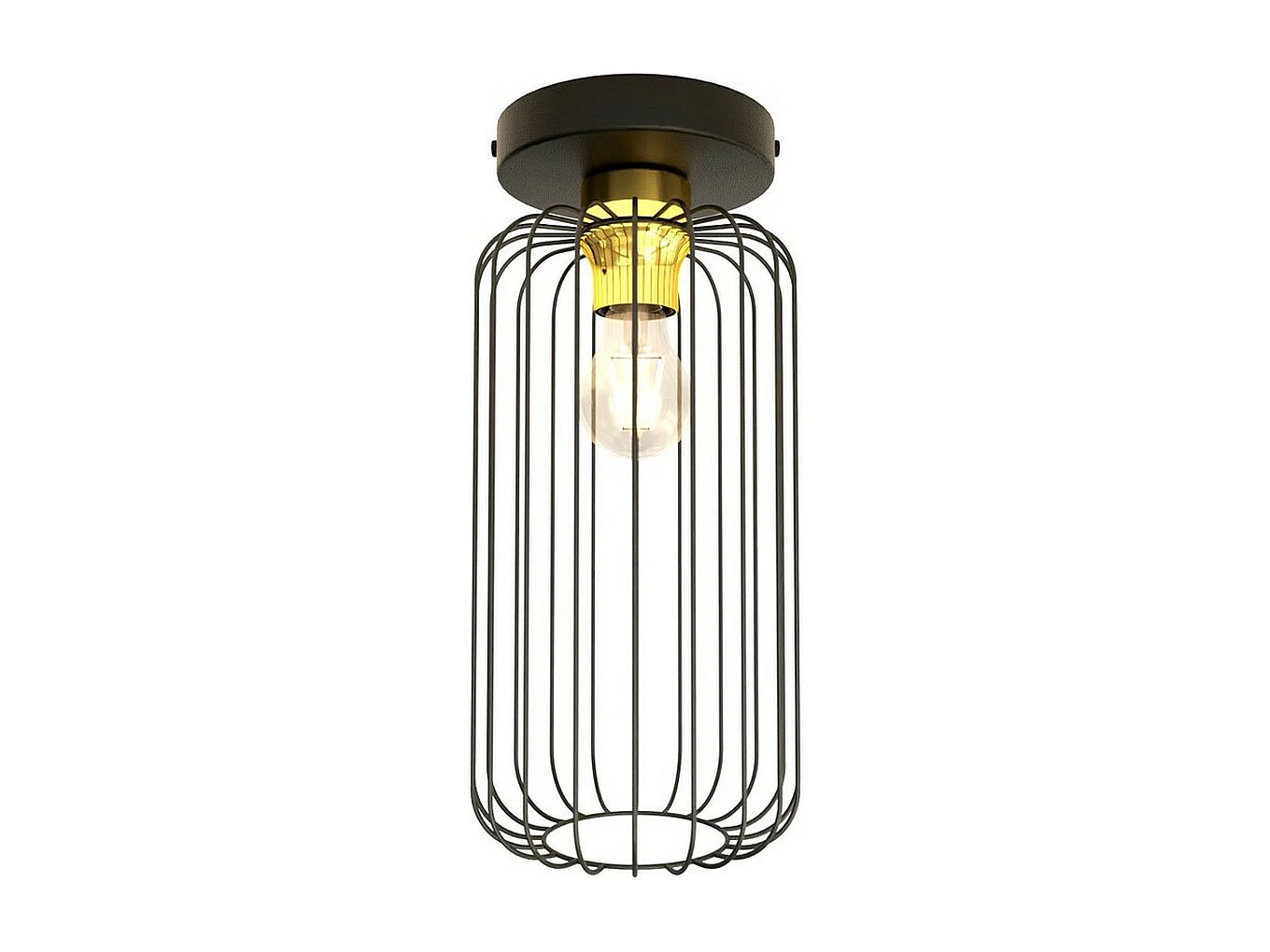 Plafondlamp Barn, Zwart, 16x35x35 cm, Seven Design