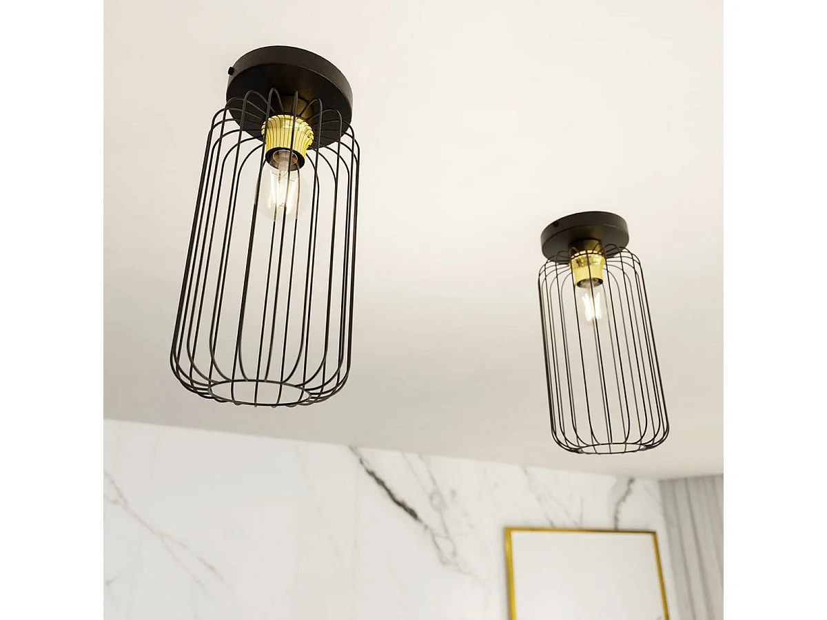 Plafondlamp Barn, Zwart, 16x35x35 cm, Seven Design