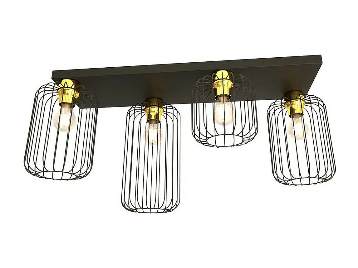 Lampa Sufitowa Barn 8, Czarny, 70x16x35 cm, Seven Design
