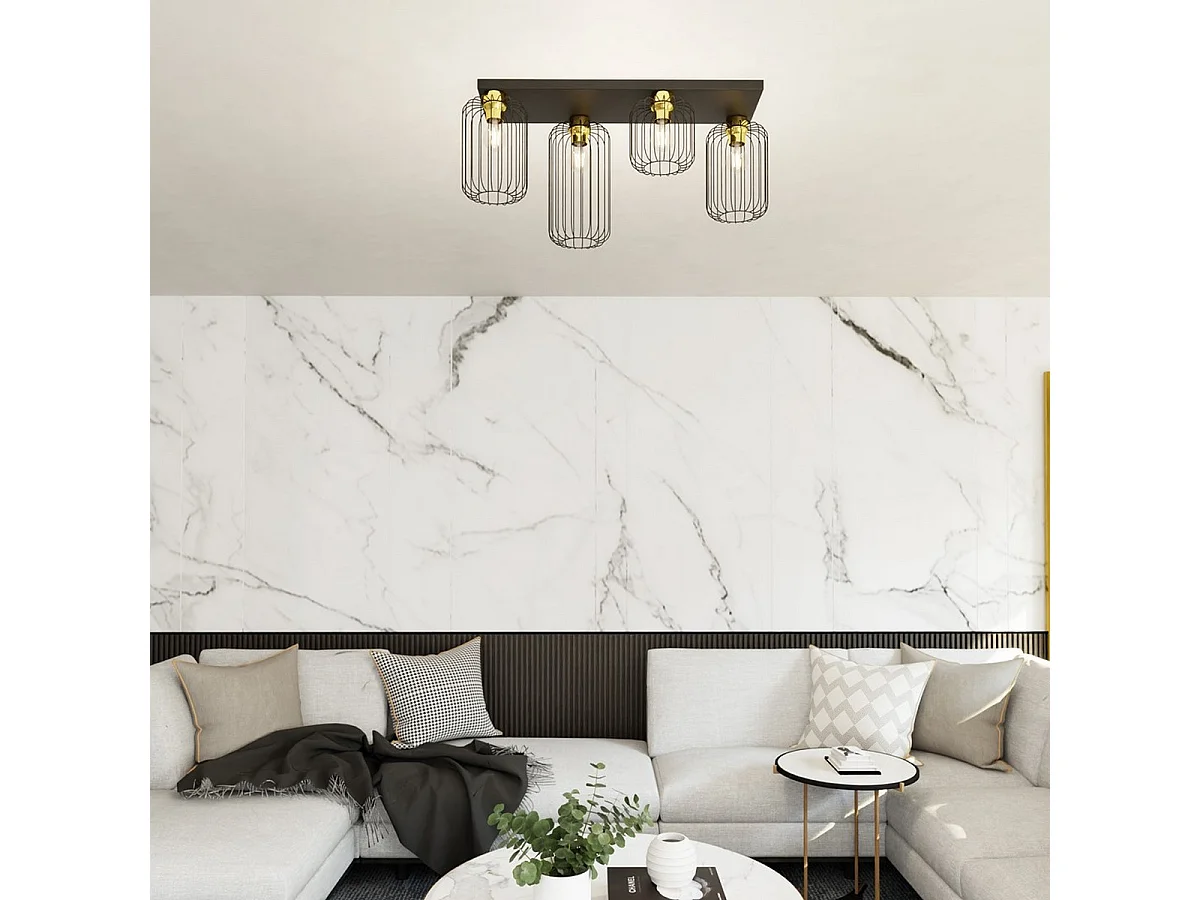 Lampa Sufitowa Barn 8, Czarny, 70x16x35 cm, Seven Design