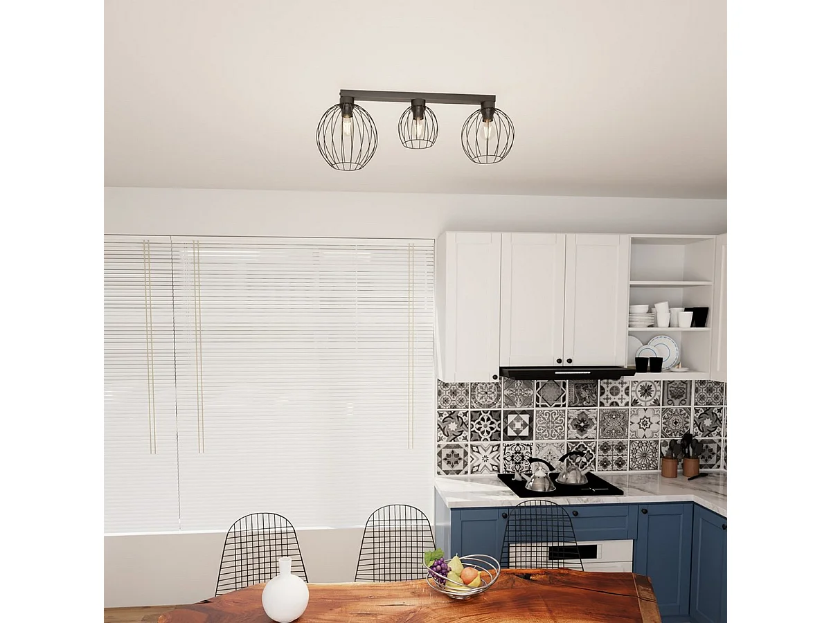 Candeeiro de Teto Nest 1, Preto, 77x24x28 cm, Seven Design