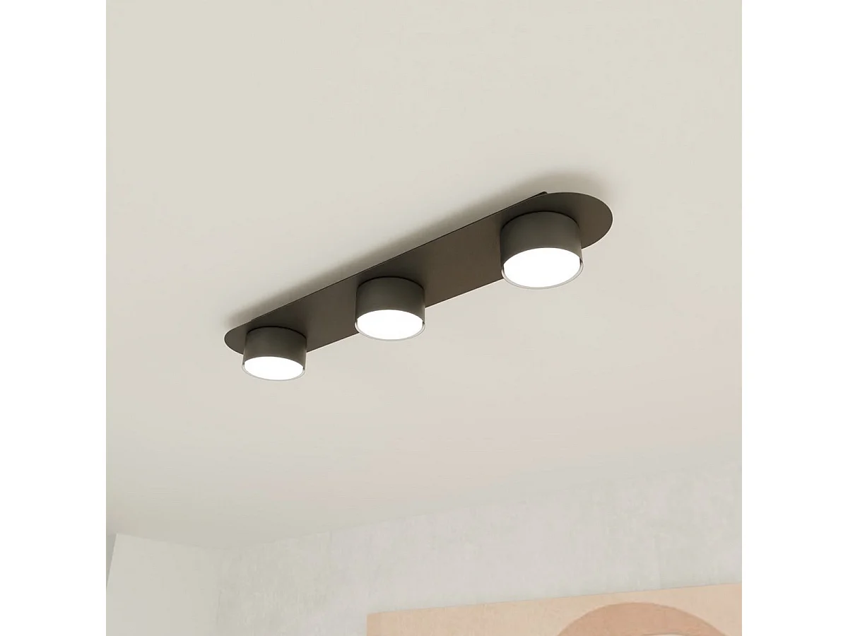 Plafondlamp Diaz 1, Zwart, 55x11x7 cm, Seven Design