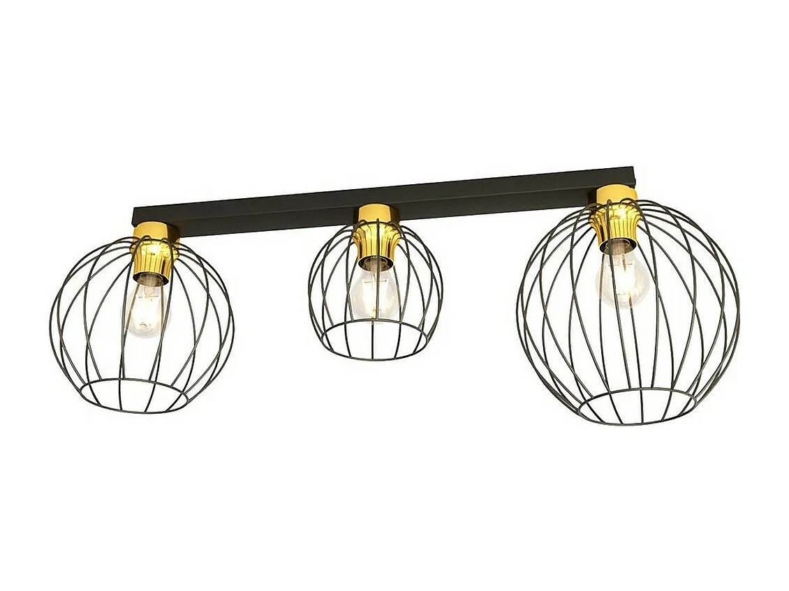 Plafonnier Nest 6, Noir, 77x24x28 cm, Seven Design