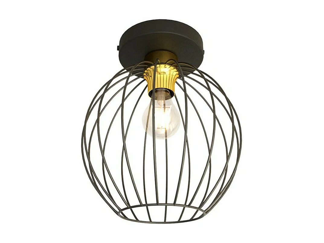Plafondlamp Nest, Zwart, 28x24x24 cm, Seven Design